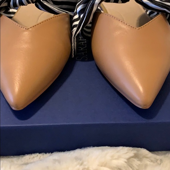 🎉HP🎉 Kurt Geiger Bow Tan Brown Mule Shoes Size EU 39 - Picture 3 of 8